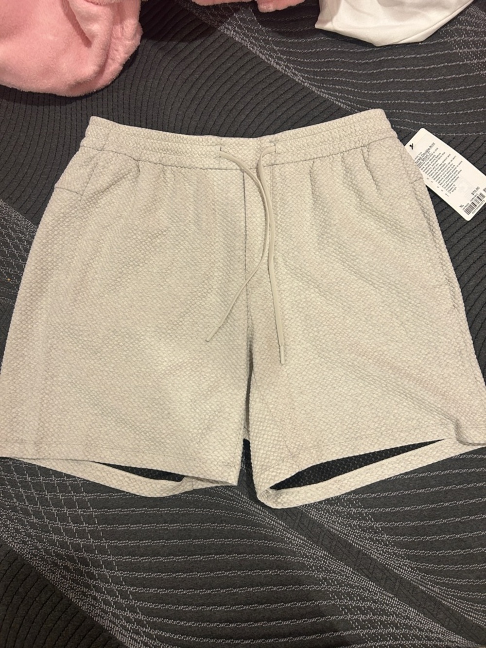 lululemon athletica Beige Textured Double-Knit Cotton Short 7”